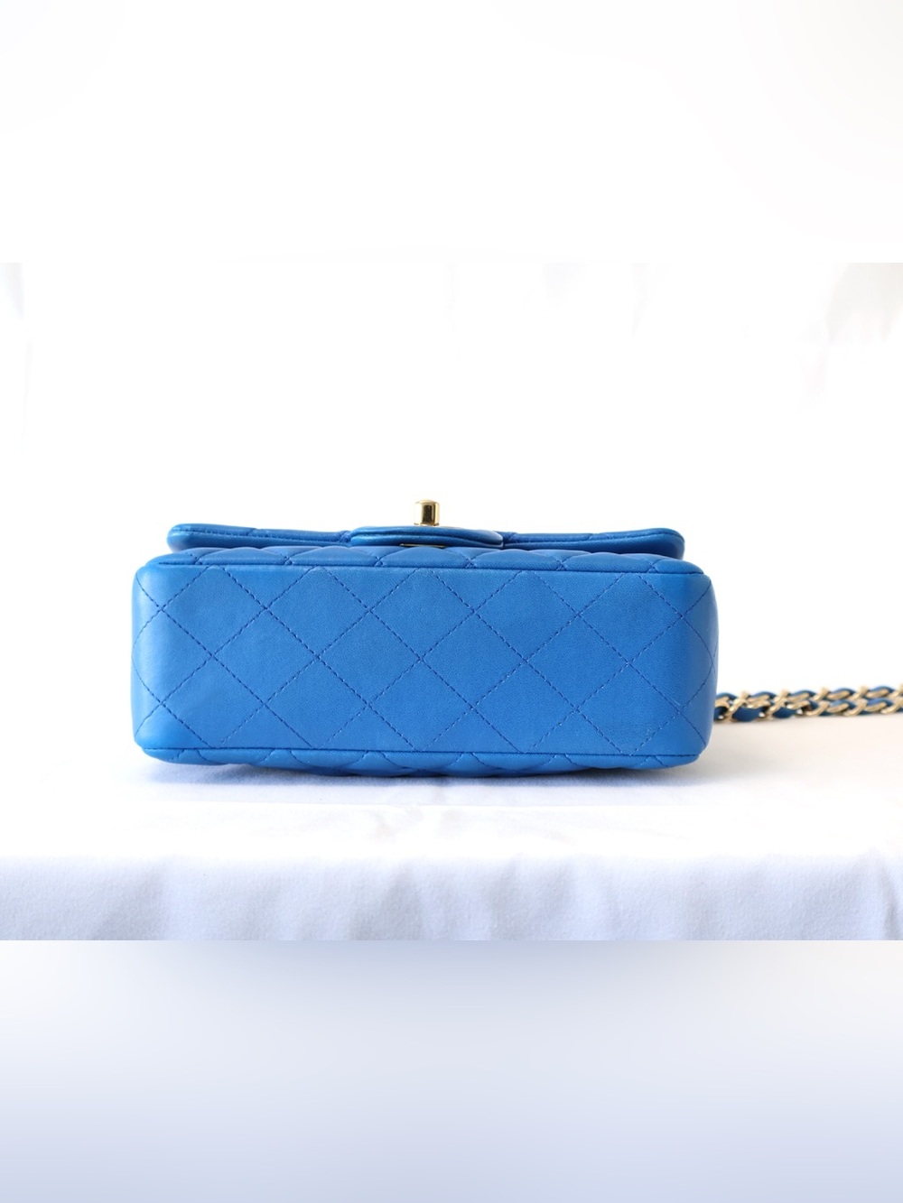 Chanel Lambskin Quilted Mini Rectangular Flap Royal Blue - Picture 9 of 10